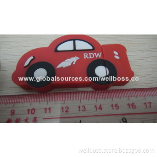 Promotional Car-shaped USB Flash Drive with USB 2.0 Interface, 128MB to 32GB Capacity